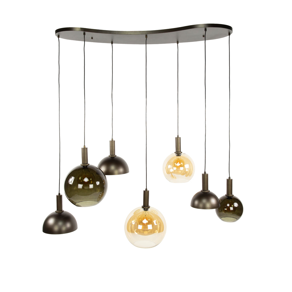 Hanglamp Cluster | 4+3-Lichts | Sienna bruin