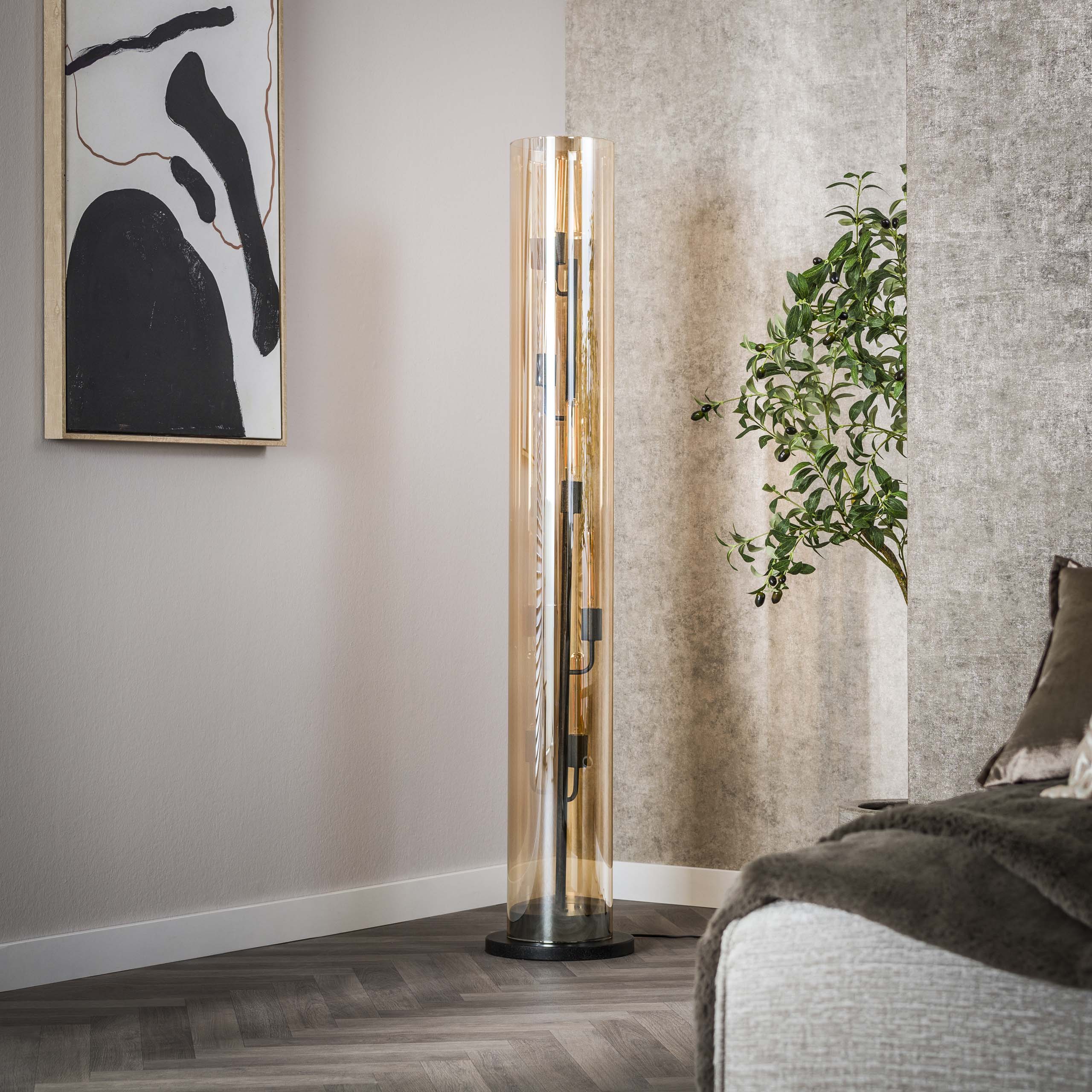 Vloerlamp Tube Glass | 5-Lichts | Artic zwart