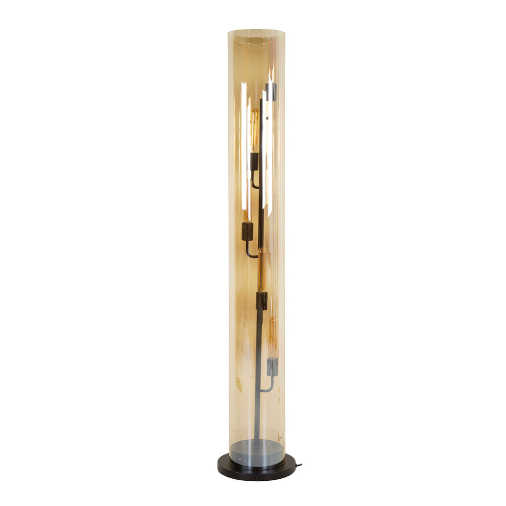 Vloerlamp Tube Glass | 5-Lichts | Artic zwart