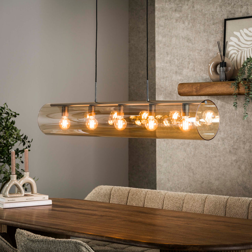 Hanglamp Tube Glass | 5-Lichts | Artic zwart