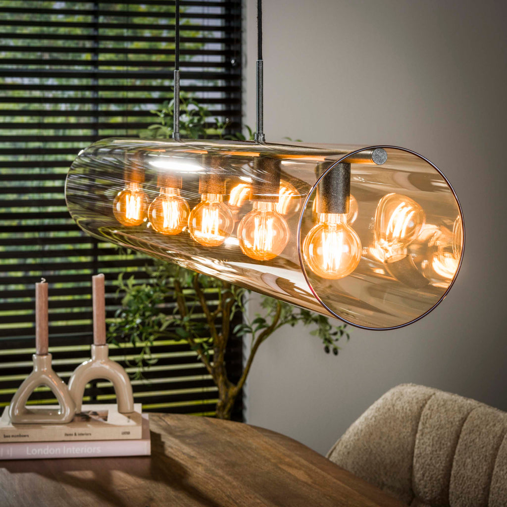 Hanglamp Tube Glass | 5-Lichts | Artic zwart