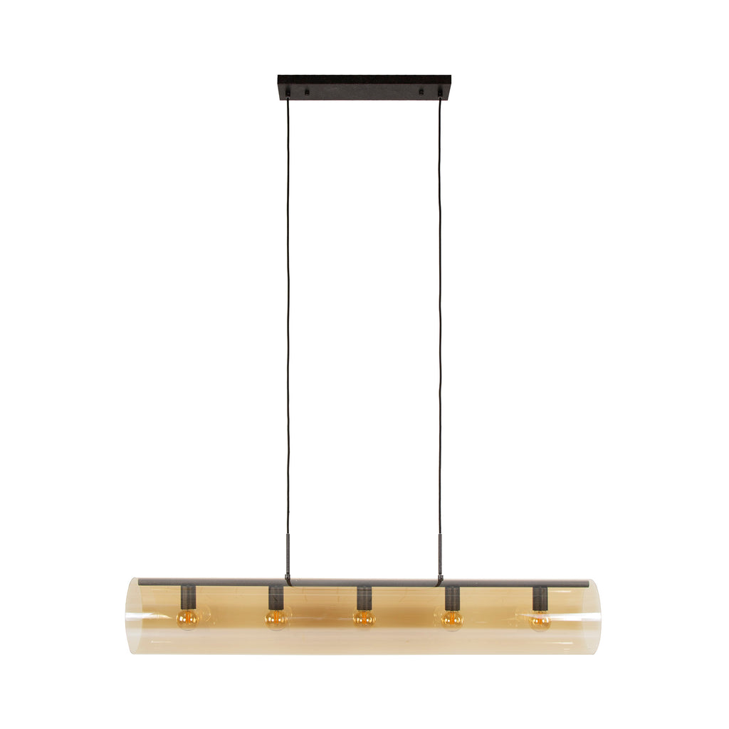 Hanglamp Tube Glass | 5-Lichts | Artic zwart