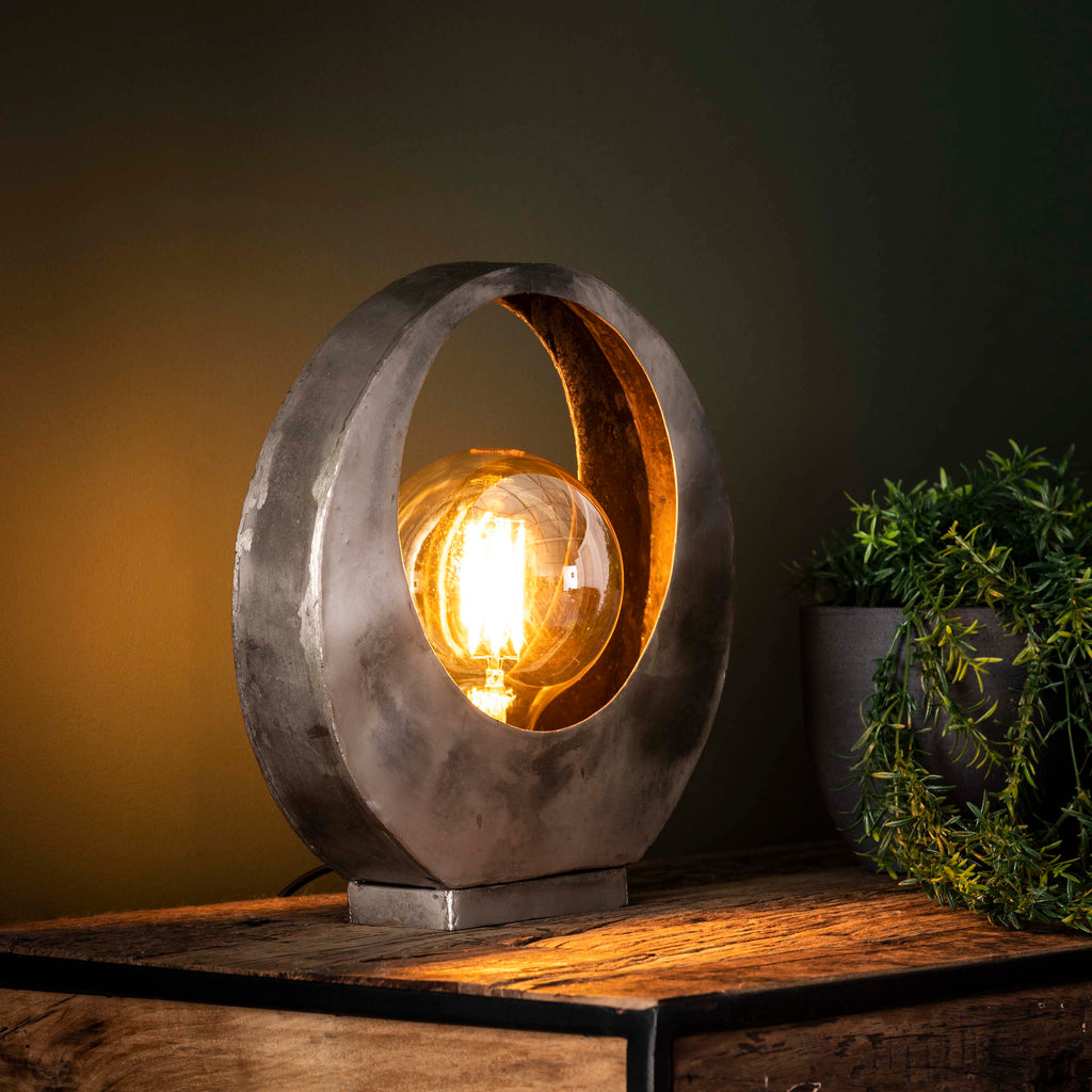 Tafellamp Full Moon | 1-Lichts | Oud zilver