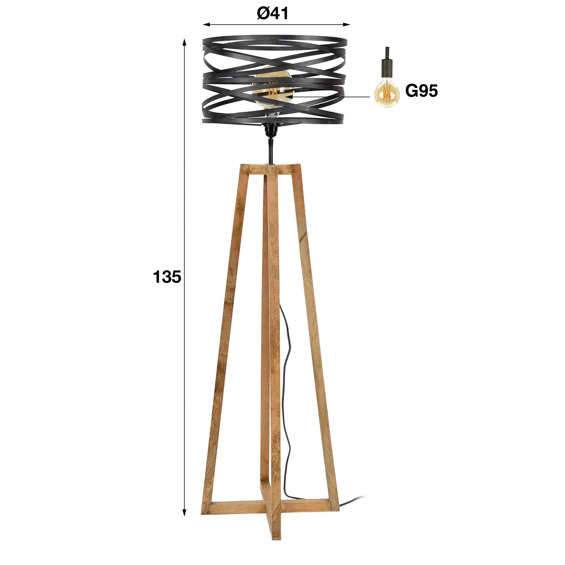 Vloerlamp Twist | 1-Lichts | Slate grey