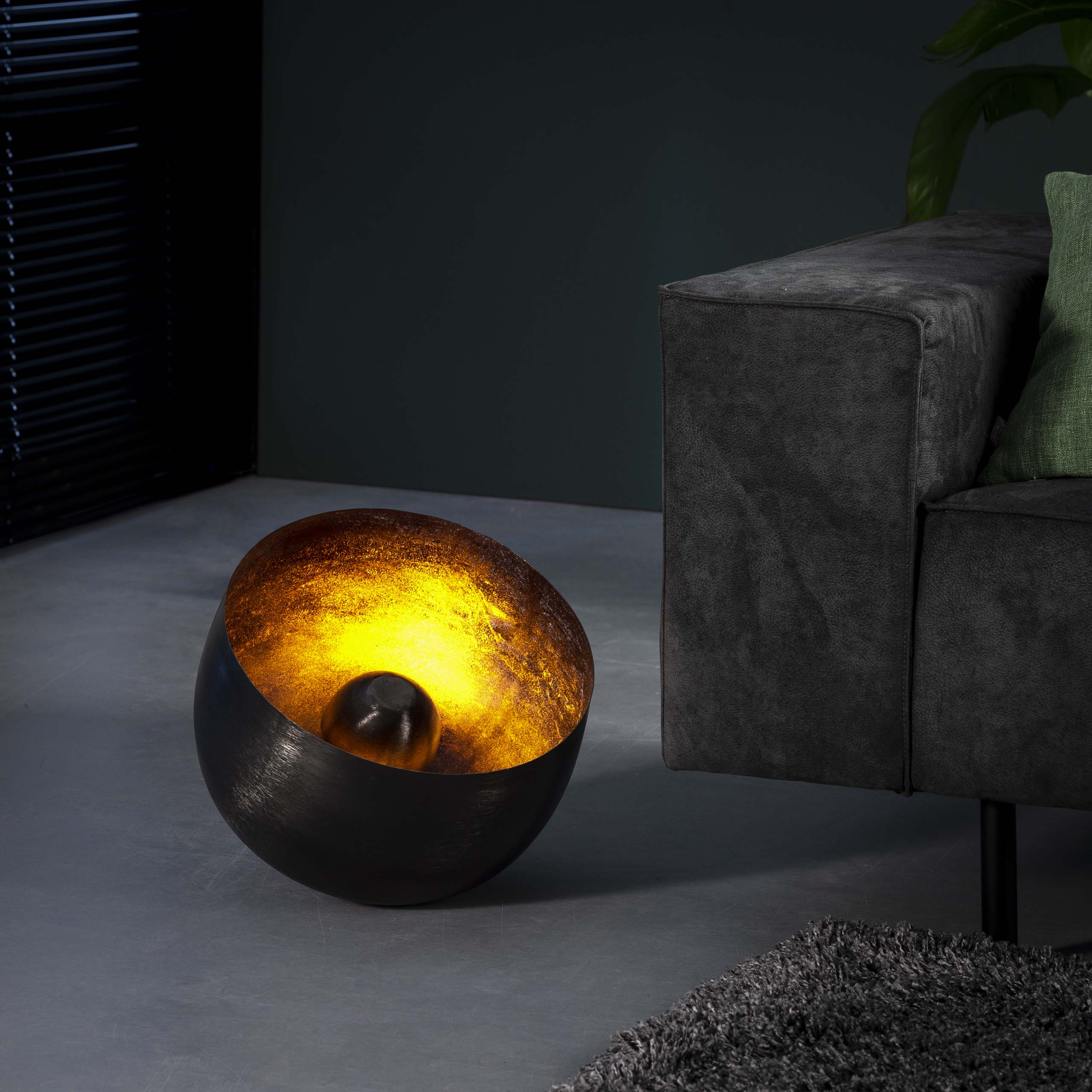 Tafellamp Basket | 1-Lichts | Ø36cm | Zwart nikkel