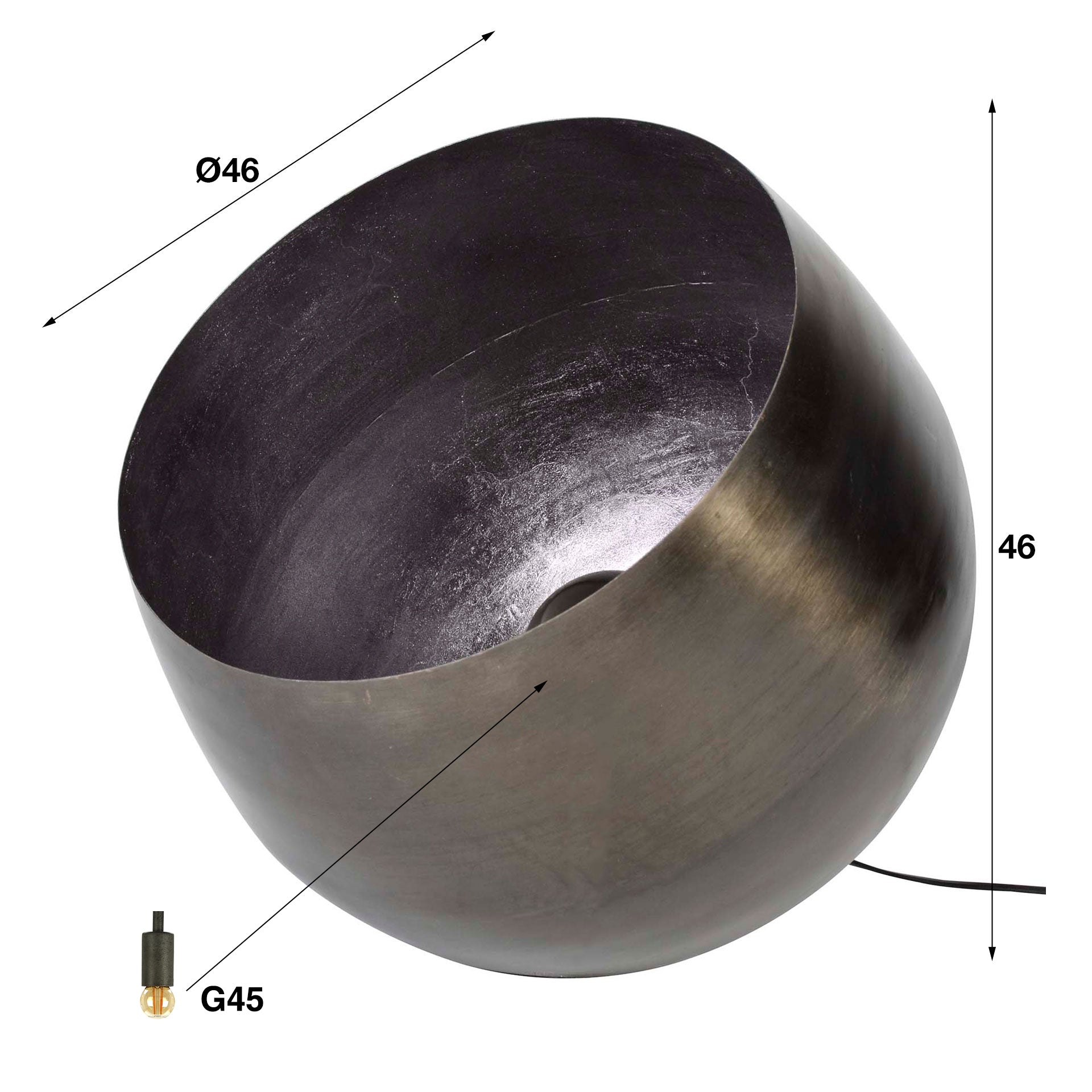 Tafellamp Basket | 1-Lichts | Zwart nikkel
