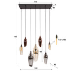 Hanglamp Cocoon | 4+3-Lichts | Zwart