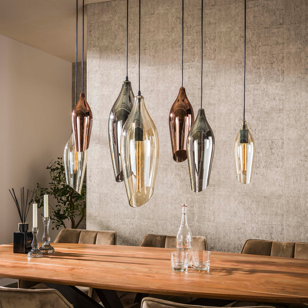 Hanglamp Cocoon | 4+3-Lichts | Zwart