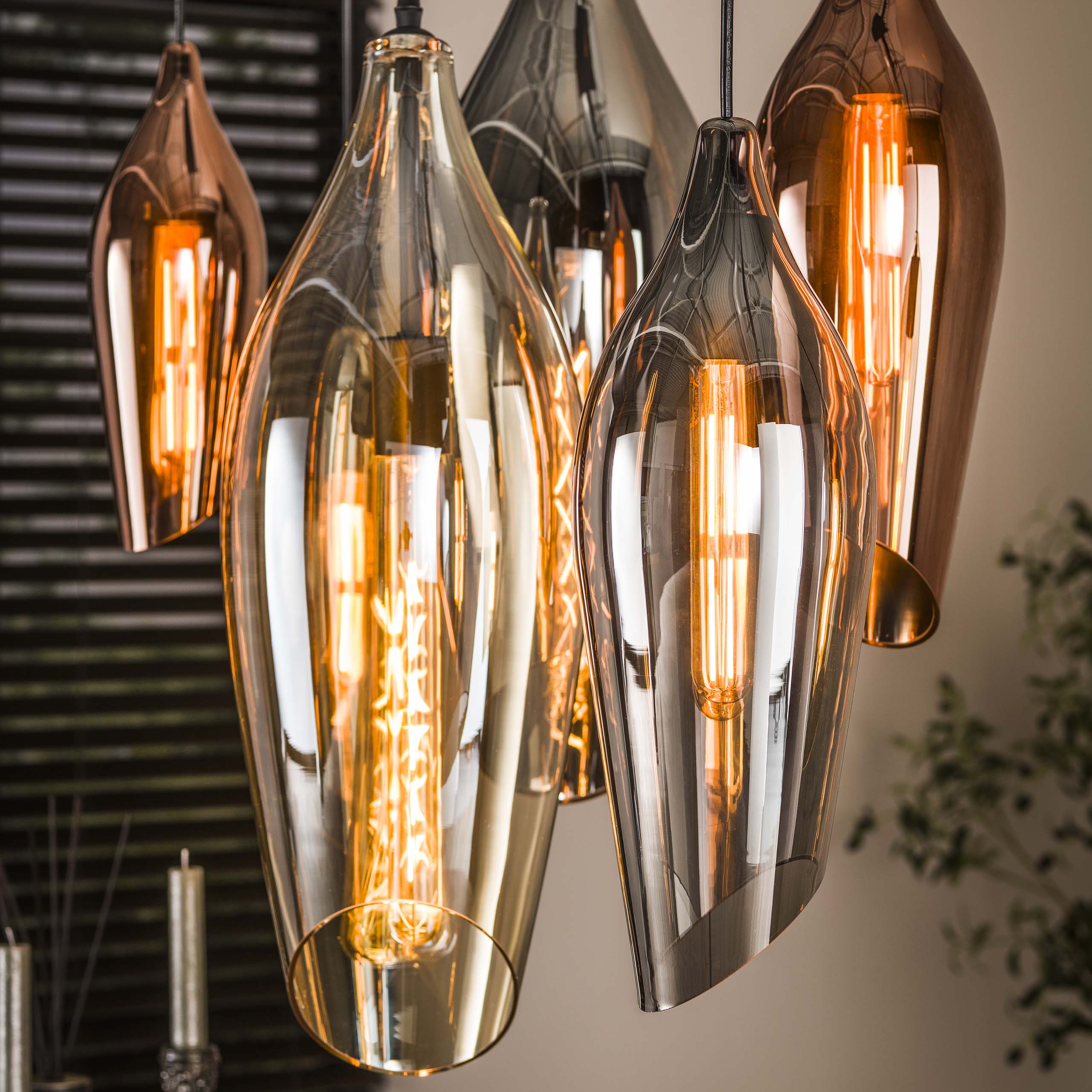 Hanglamp Cocoon | 4+3-Lichts | Zwart