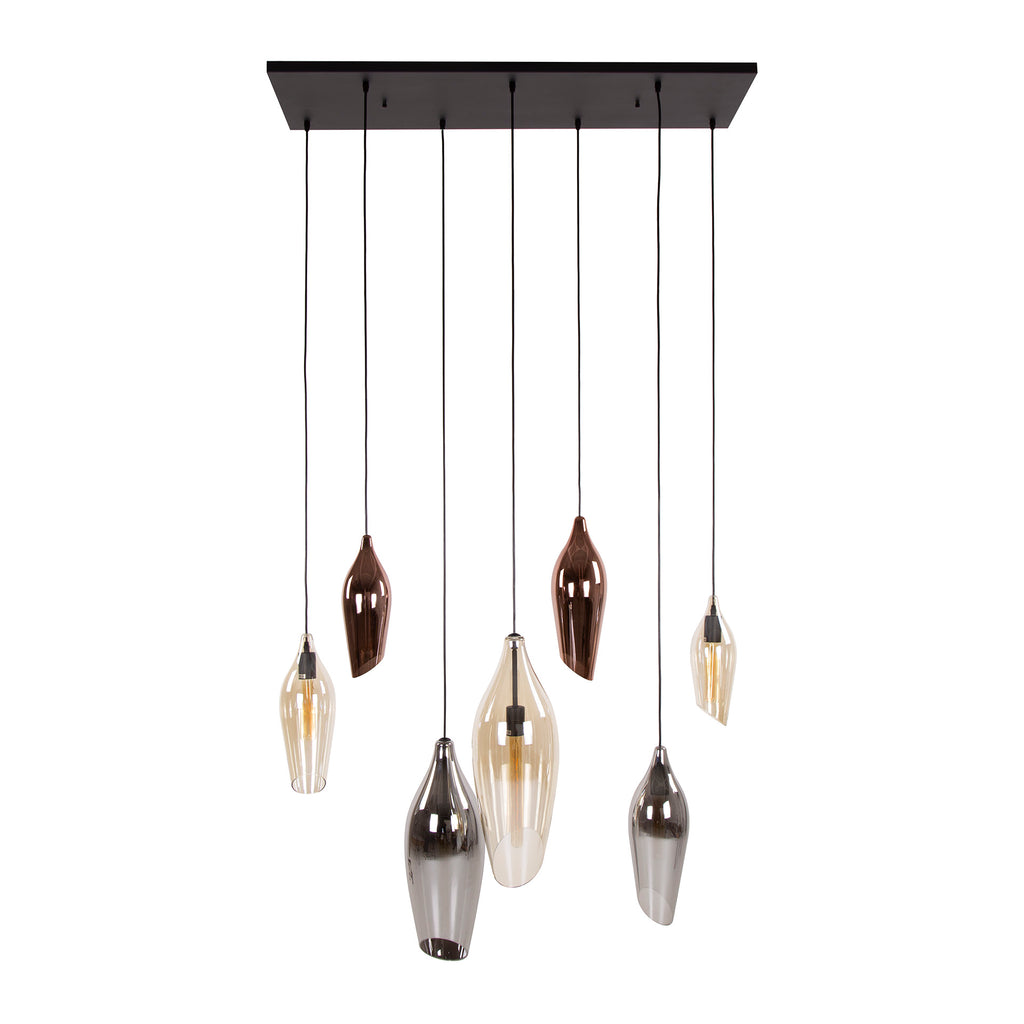 Hanglamp Cocoon | 4+3-Lichts | Zwart