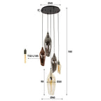 Hanglamp Cocoon | 5-Lichts | Getrapt | Zwart