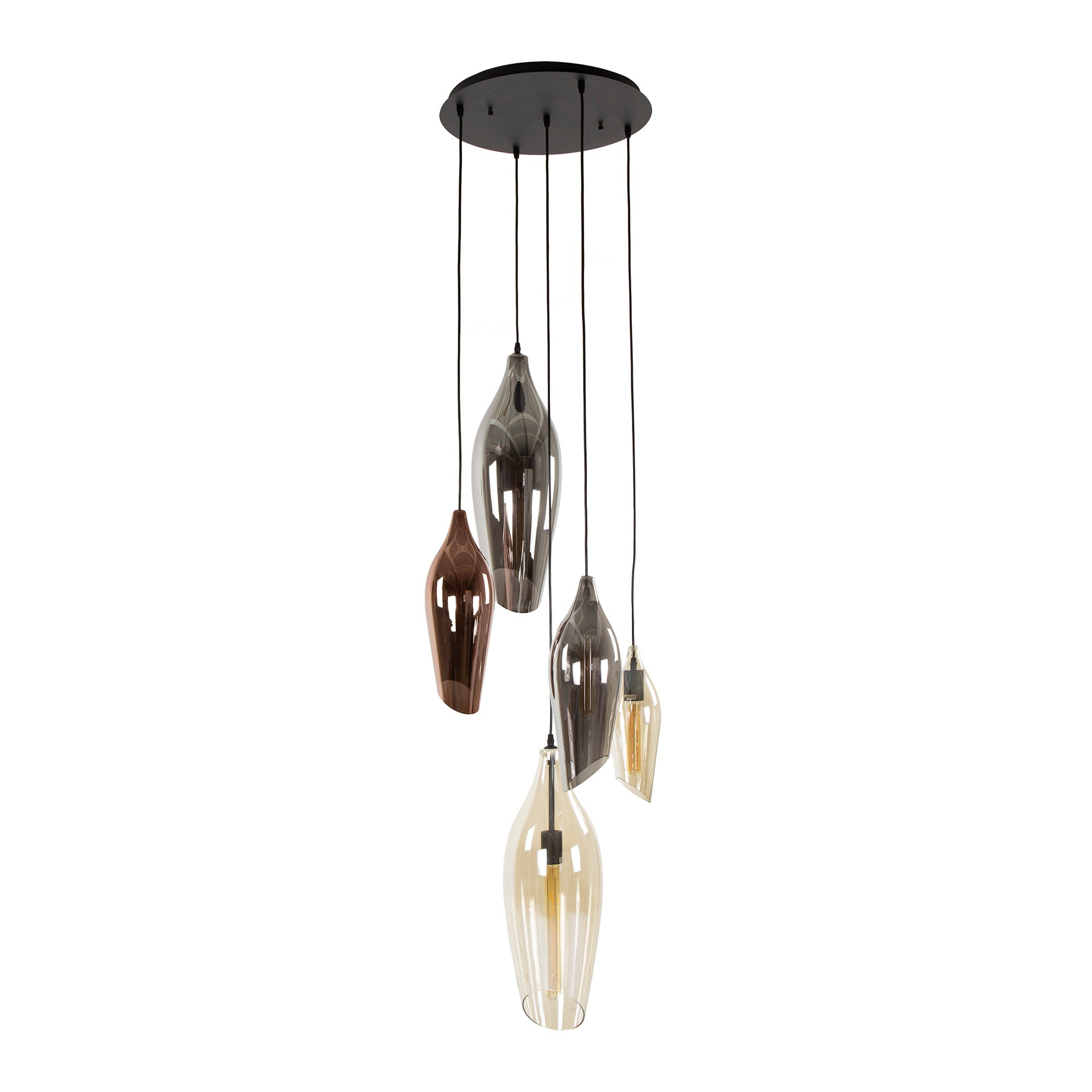 Hanglamp Cocoon | 5-Lichts | Getrapt | Zwart