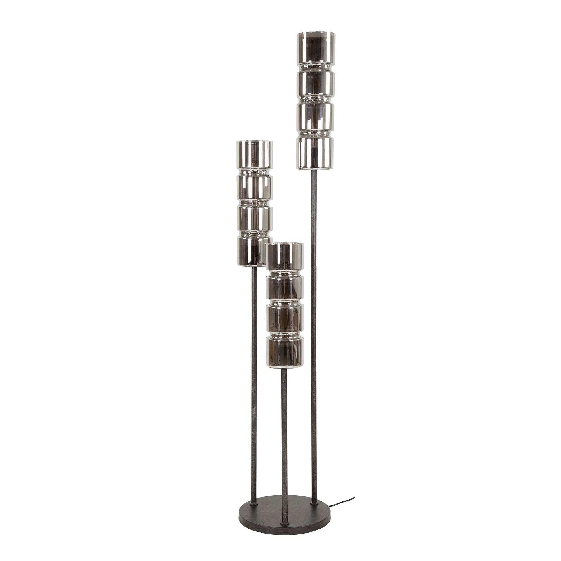 Vloerlamp Cylinder Glass | 3-Lichts | Artic zwart