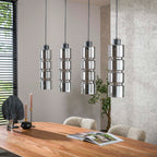 Hanglamp Cylinder Glass | 4-Lichts | Artic zwart