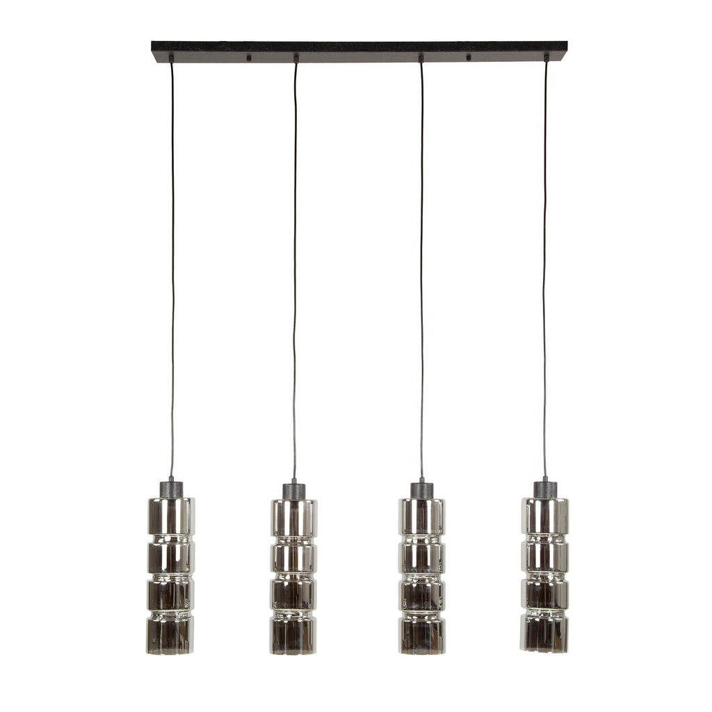 Hanglamp Cylinder Glass | 4-Lichts | Artic zwart