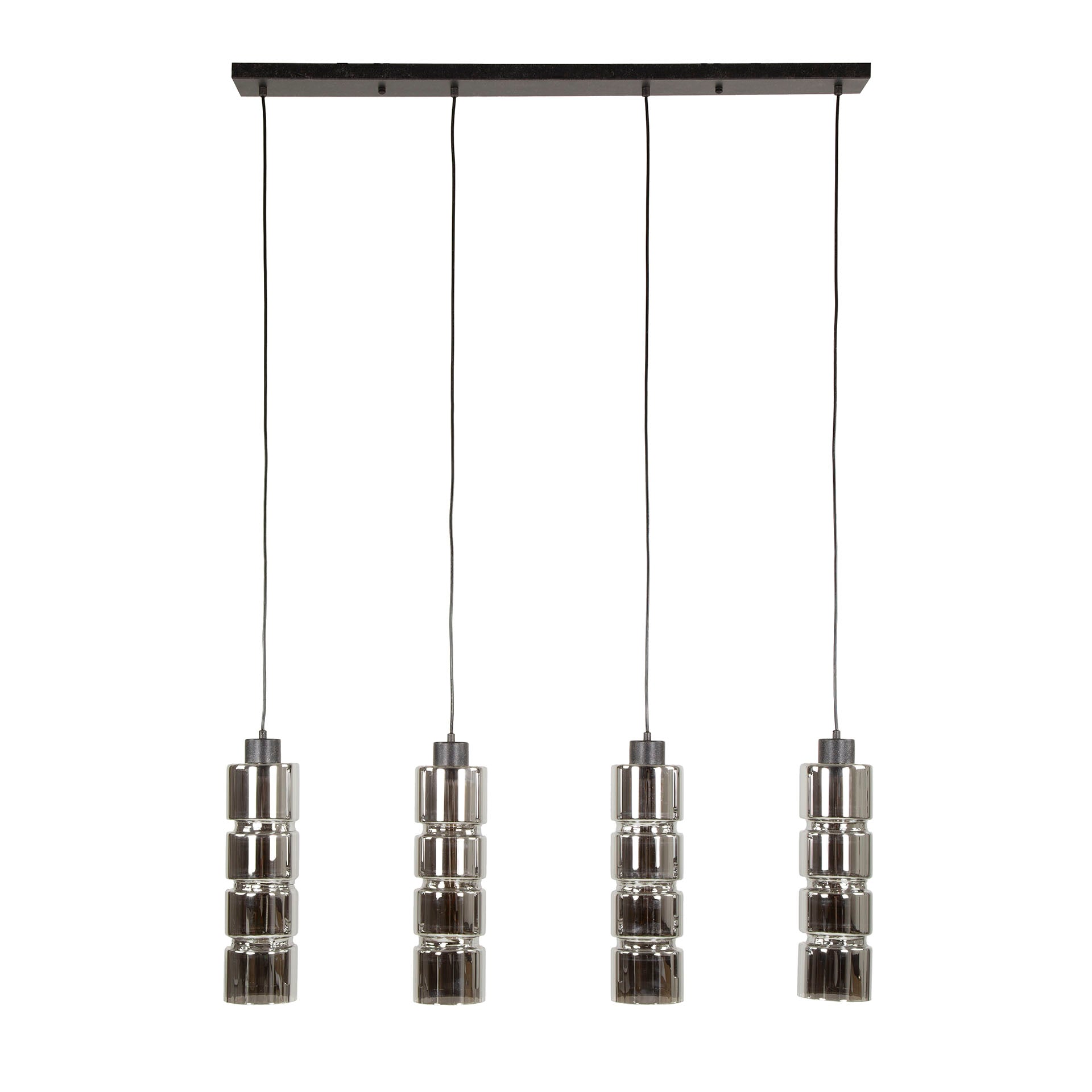 Hanglamp Cylinder Glass | 4-Lichts | Artic zwart