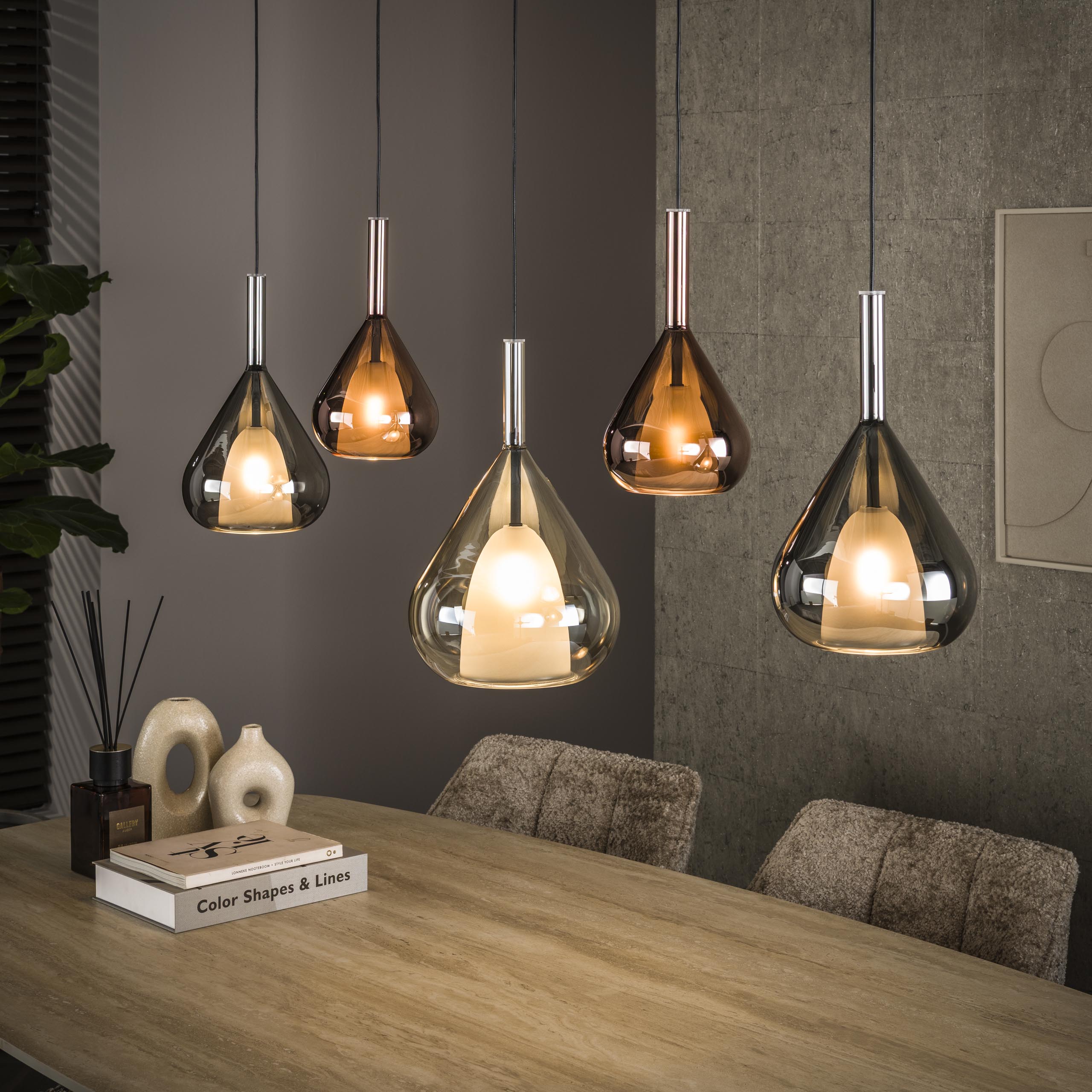 Hanglamp Wings | 5-Lichts | Zwart