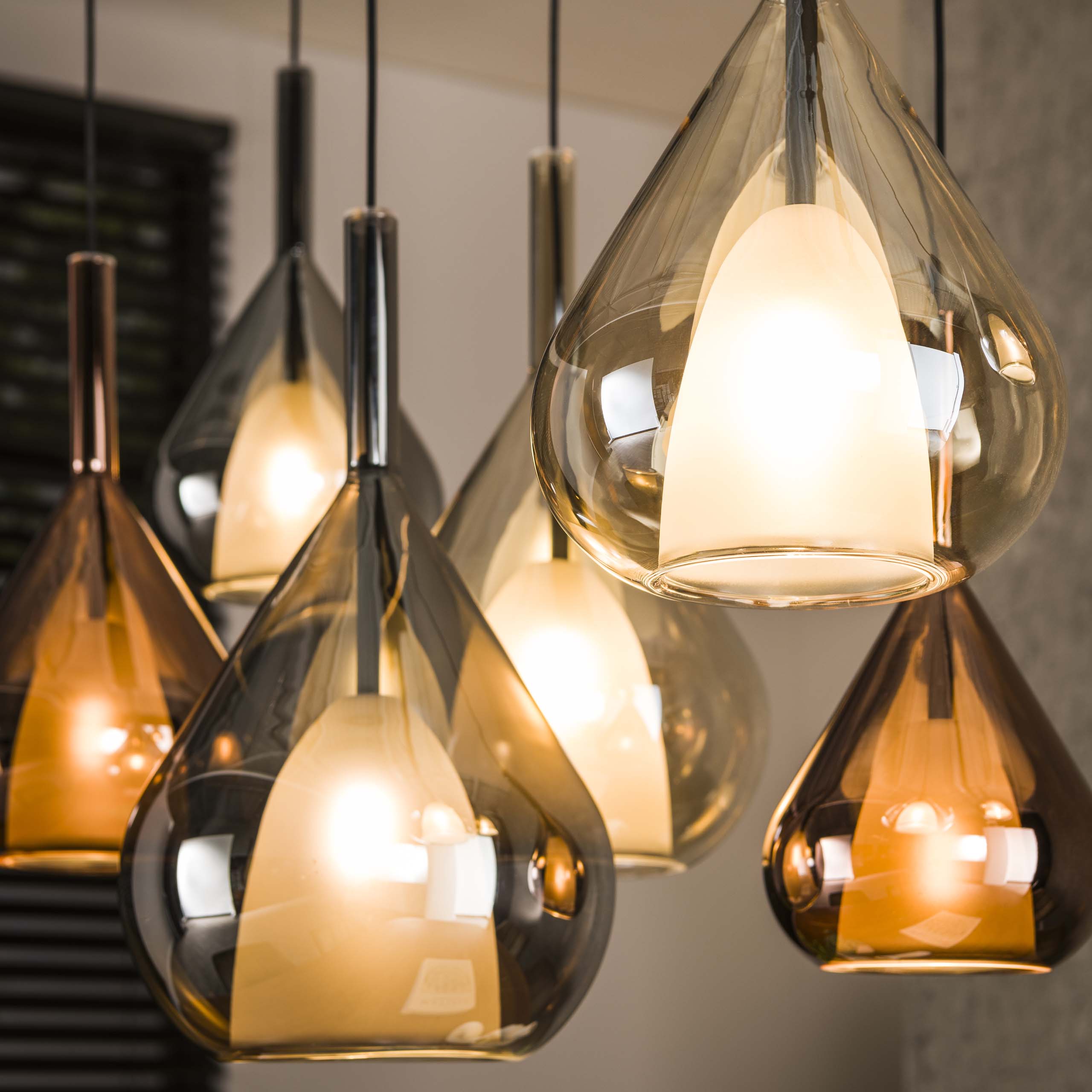 Hanglamp Wings | 4+3-Lichts | Zwart