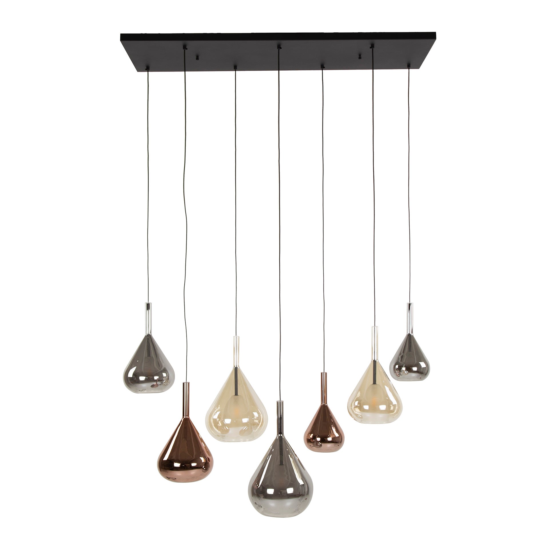 Hanglamp Wings | 4+3-Lichts | Zwart