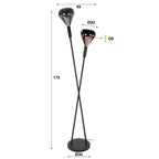 Vloerlamp Wings 2-lichts | Zwart