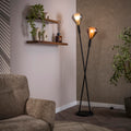 Vloerlamp Wings 2-lichts | Zwart