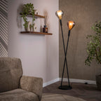 Vloerlamp Wings 2-lichts | Zwart