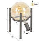 Tafellamp Saturn Ø20cm | 1-Lichts | Oud zilver