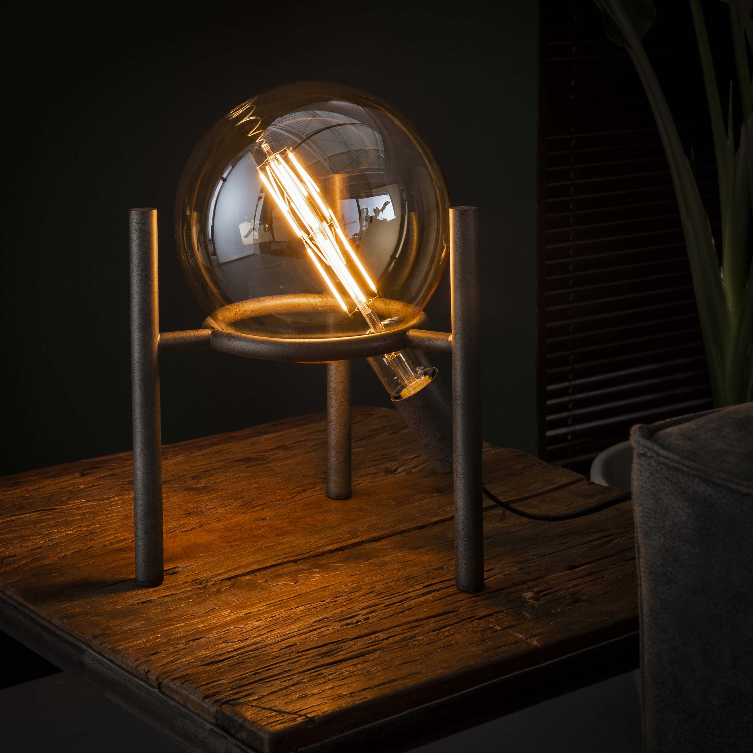 Tafellamp Saturn Ø20cm | 1-Lichts | Oud zilver