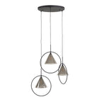 Hanglamp Conic | Getrapt | 3-Lichts | Smoke grey glas