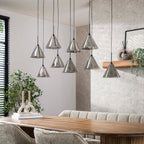 Hanglamp Conic | 5+4-Lichts | Smoke Grey Glas