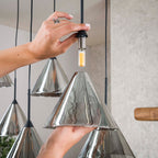 Hanglamp Conic | 5+4-Lichts | Smoke Grey Glas
