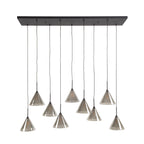 Hanglamp Conic | 5+4-Lichts | Smoke Grey Glas