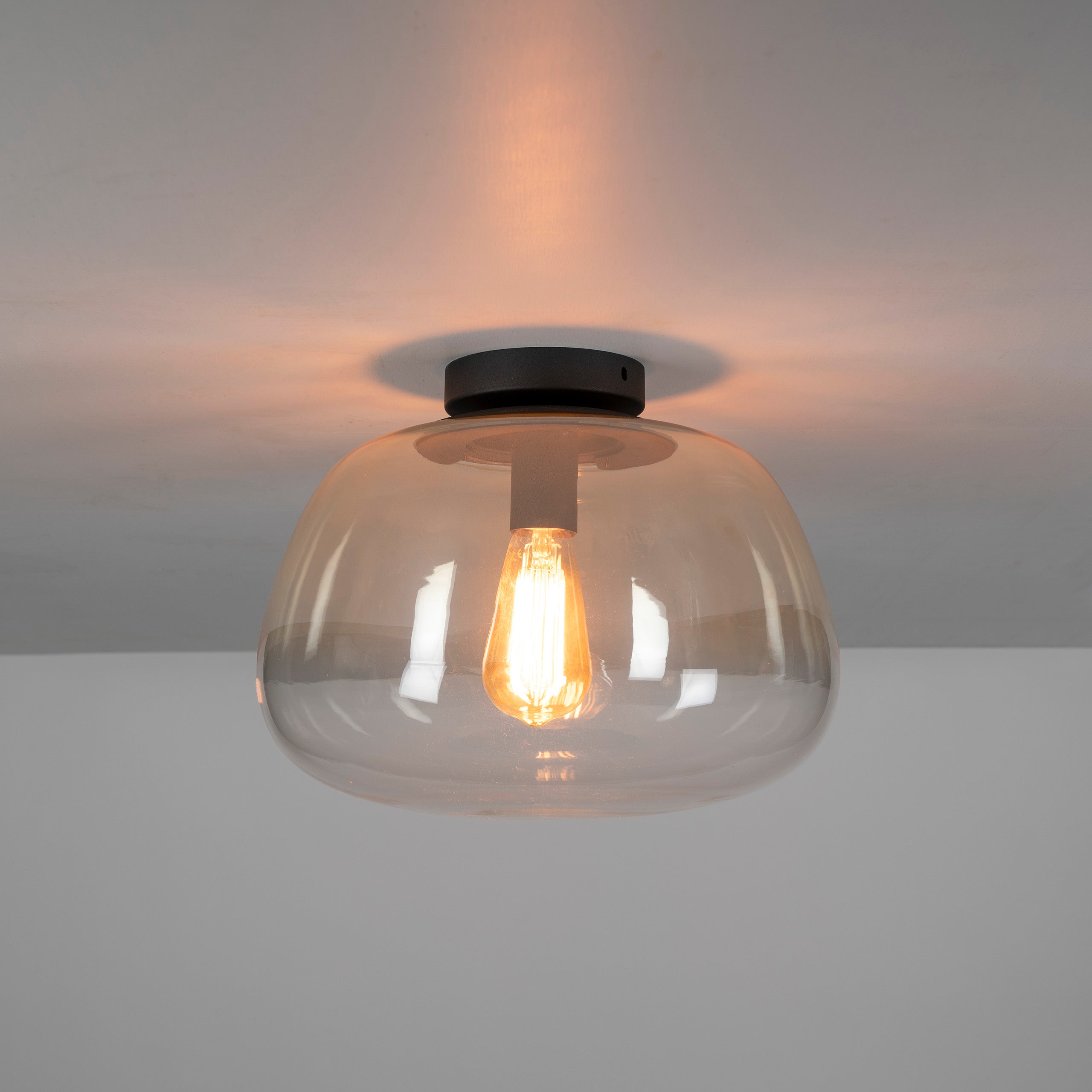 Plafondlamp Pulse Shaded | 1-Lichts | Amber glas