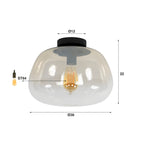 Plafondlamp Pulse Shaded | 1-Lichts | Amber glas