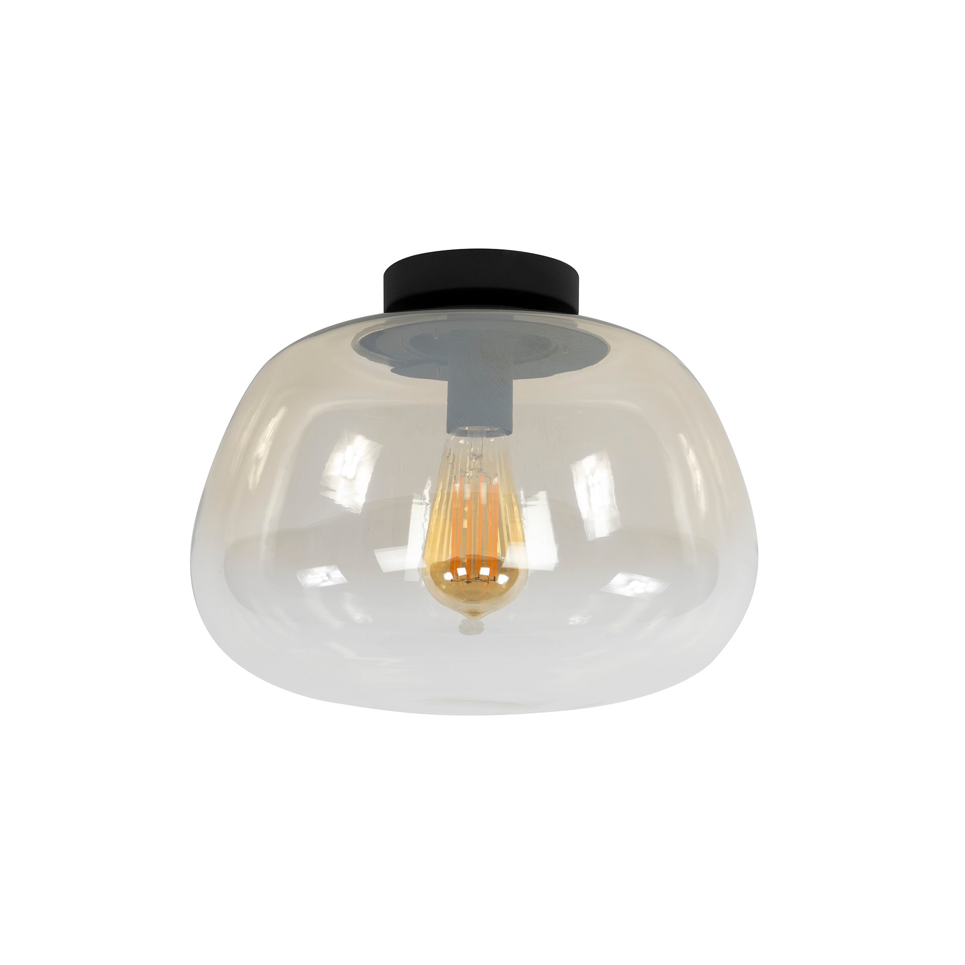 Plafondlamp Pulse Shaded | 1-Lichts | Amber glas