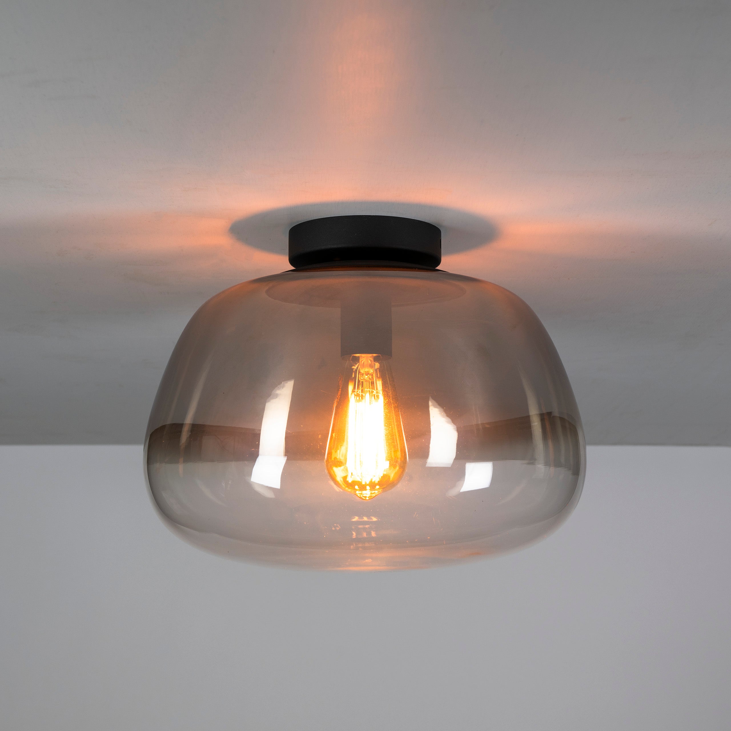 Plafondlamp Pulse Shaded | 1-Lichts | Smoke grey glas