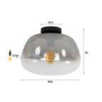 Plafondlamp Pulse Shaded | 1-Lichts | Smoke grey glas