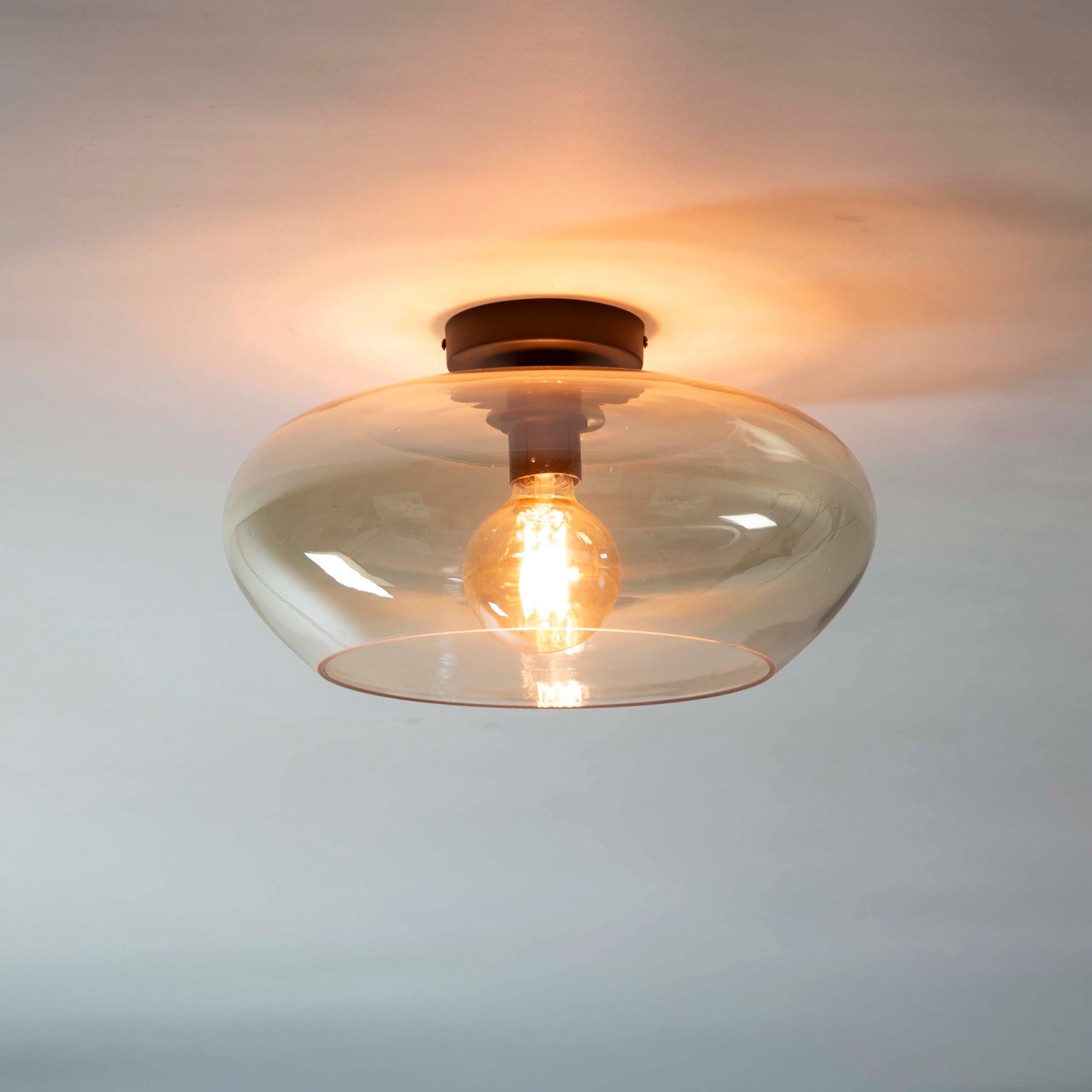 Plafondlamp Elevate | 1-Lichts | Amber glas