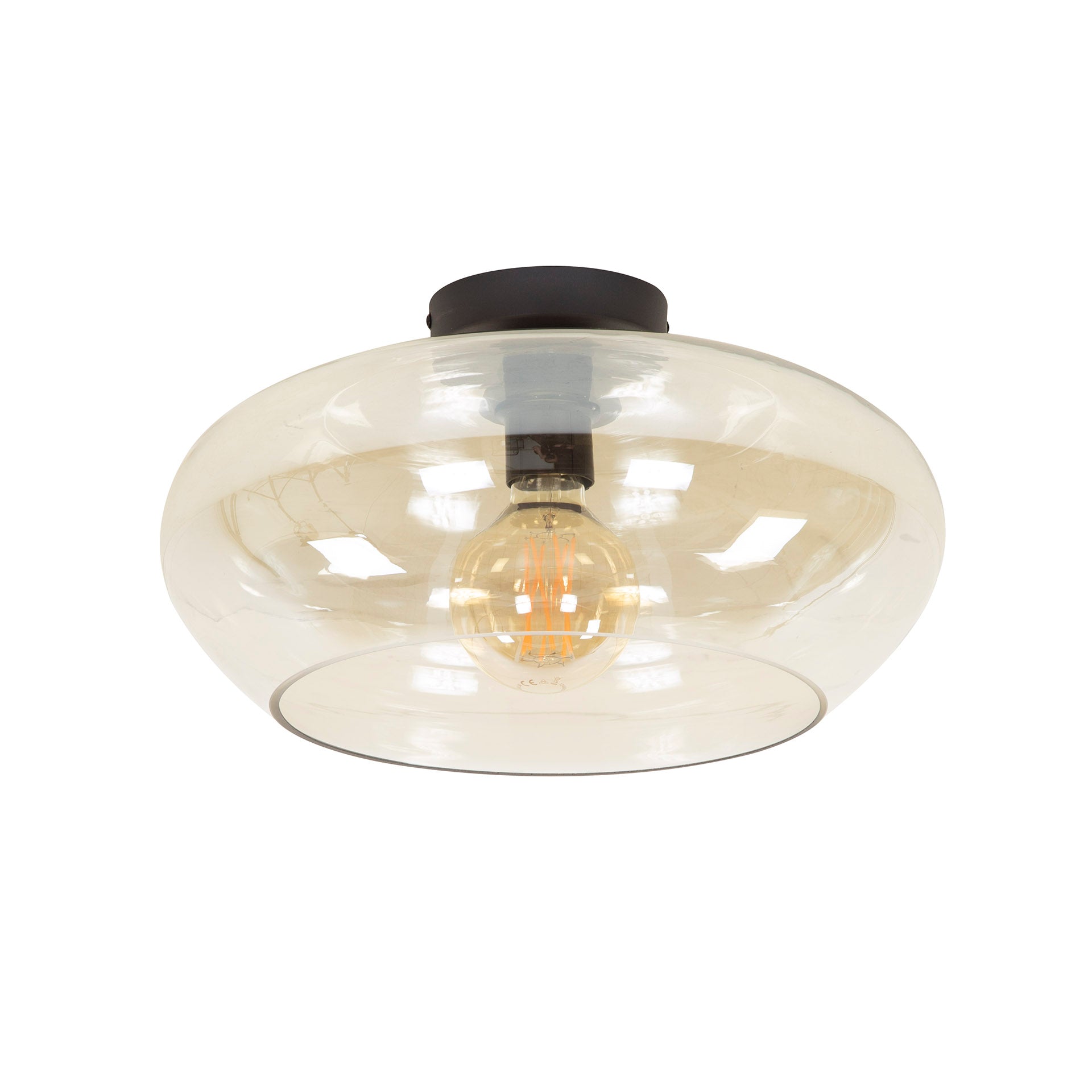 Plafondlamp Elevate | 1-Lichts | Amber glas