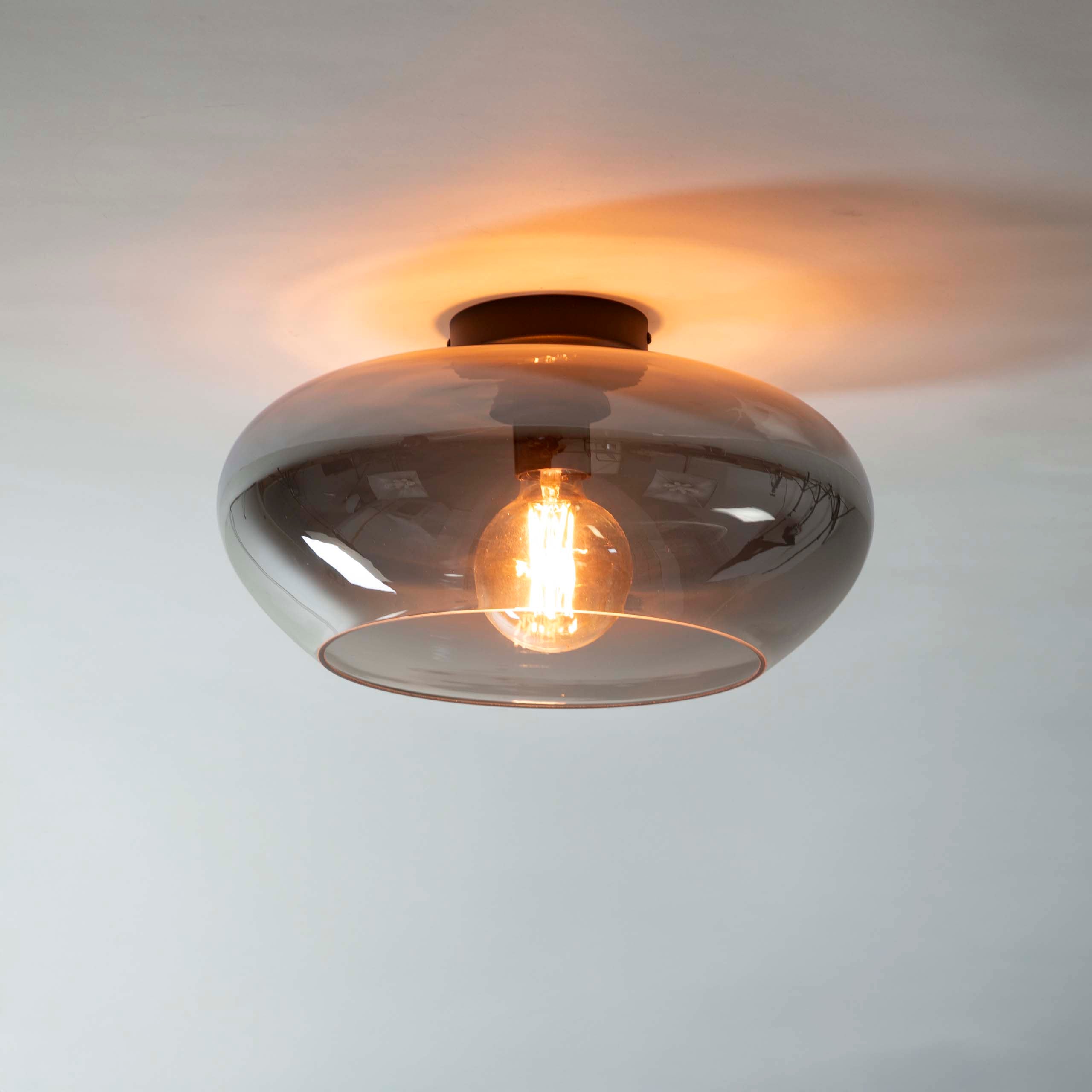 Plafondlamp Elevate | 1-Lichts | Smoke grey glas
