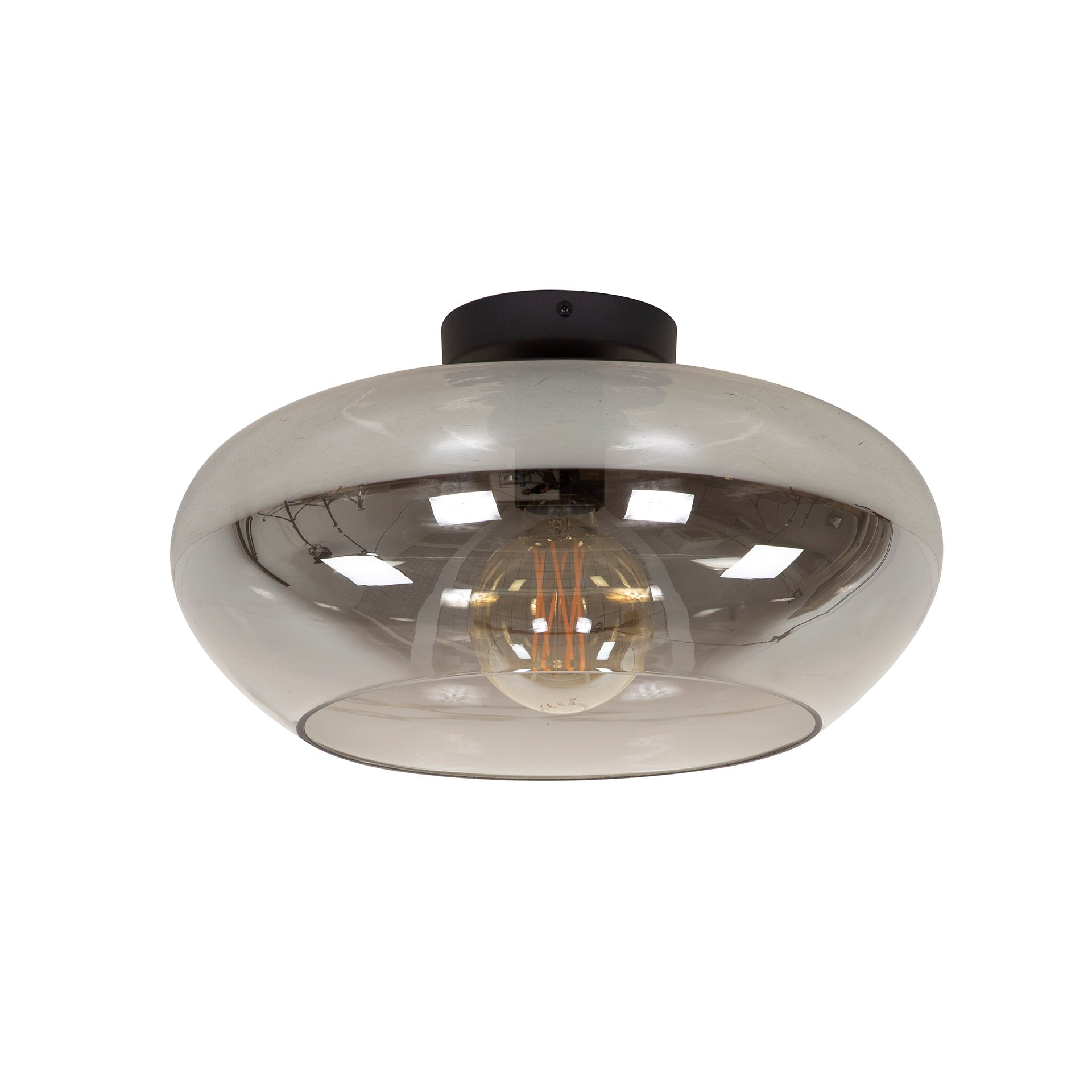 Plafondlamp Elevate | 1-Lichts | Smoke grey glas
