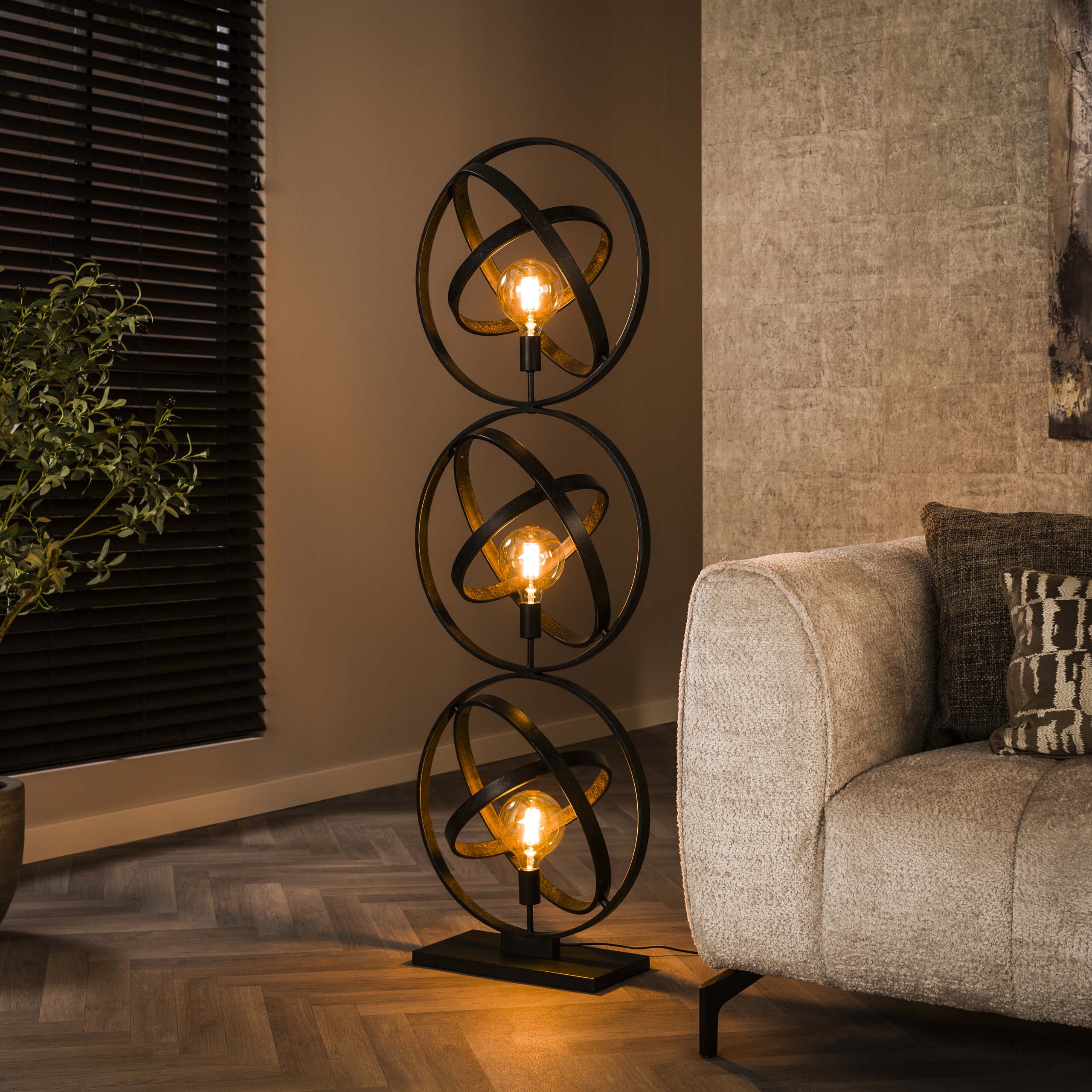Vloerlamp Galaxy | 3-Lichts | Artic zwart