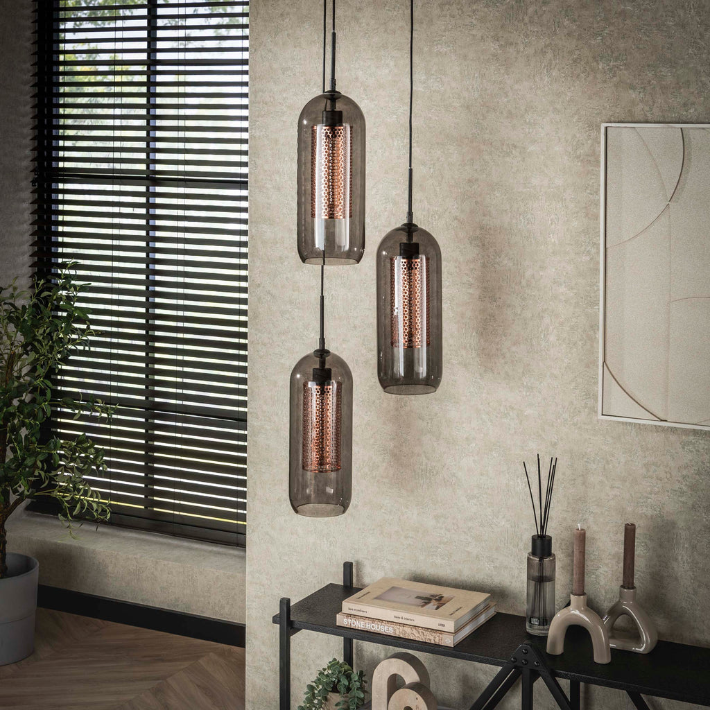 Hanglamp Smoke Mesh | 3-Lichts | Artic zwart