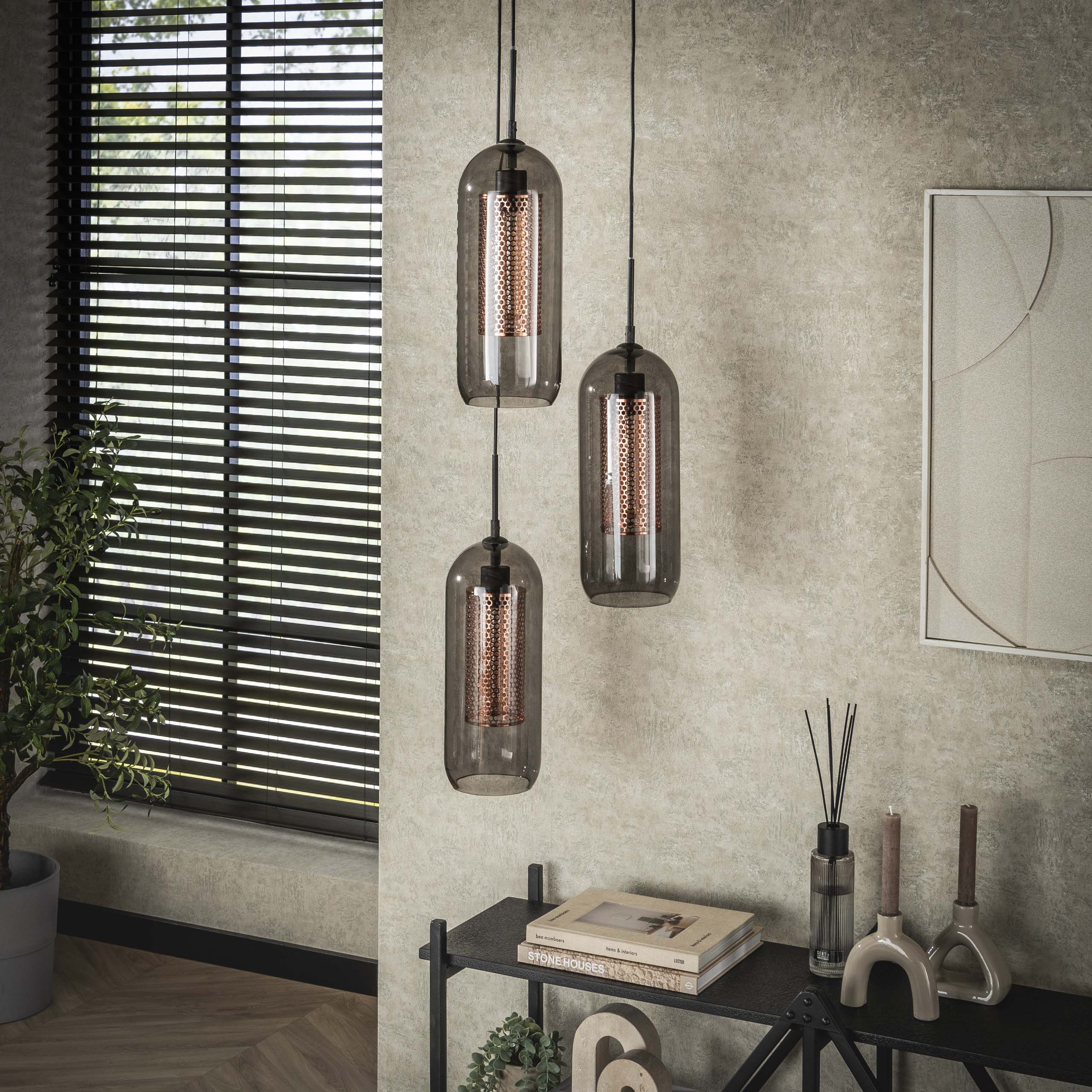 Hanglamp Smoke Mesh | 3-Lichts | Artic zwart