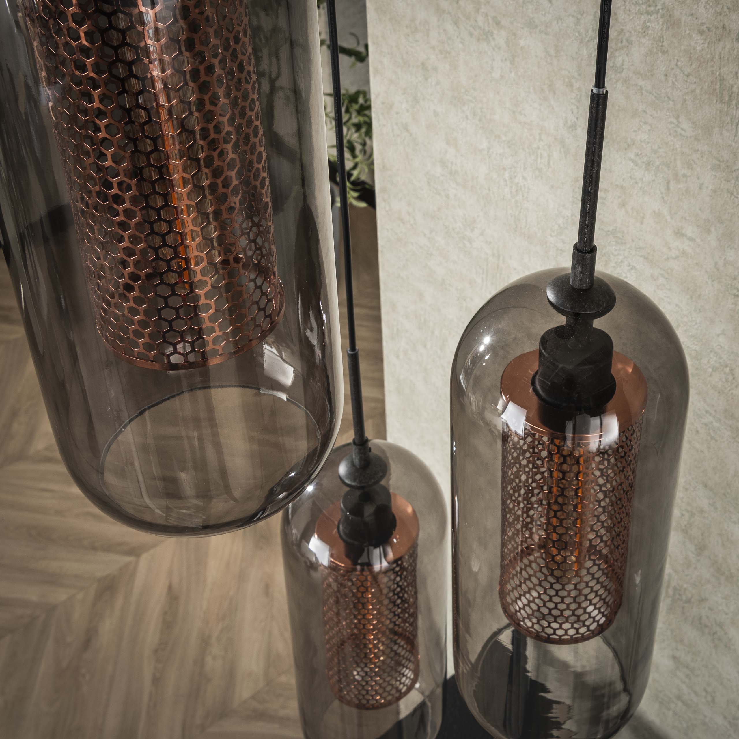 Hanglamp Smoke Mesh | 3-Lichts | Artic zwart