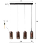 Hanglamp Smoke Mesh | 4-Lichts | Artic zwart