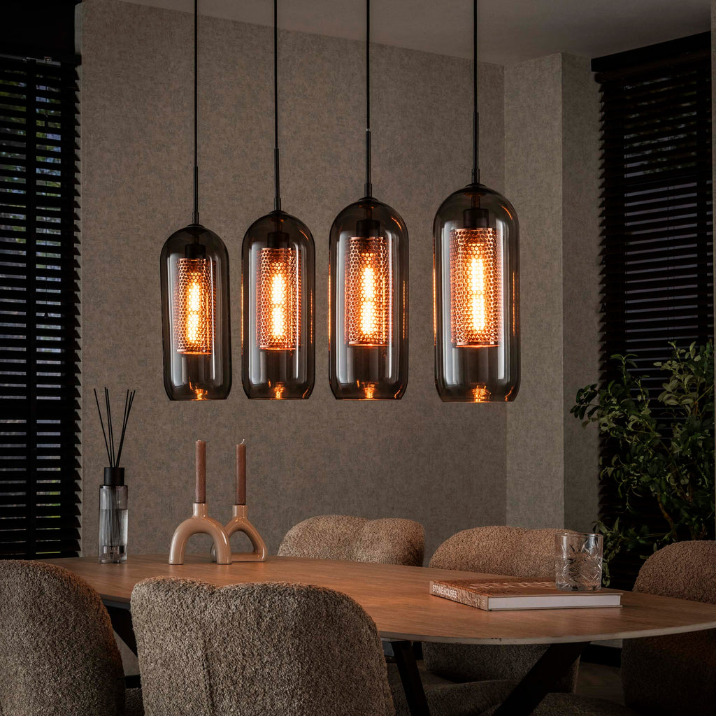 Hanglamp Smoke Mesh | 4-Lichts | Artic zwart