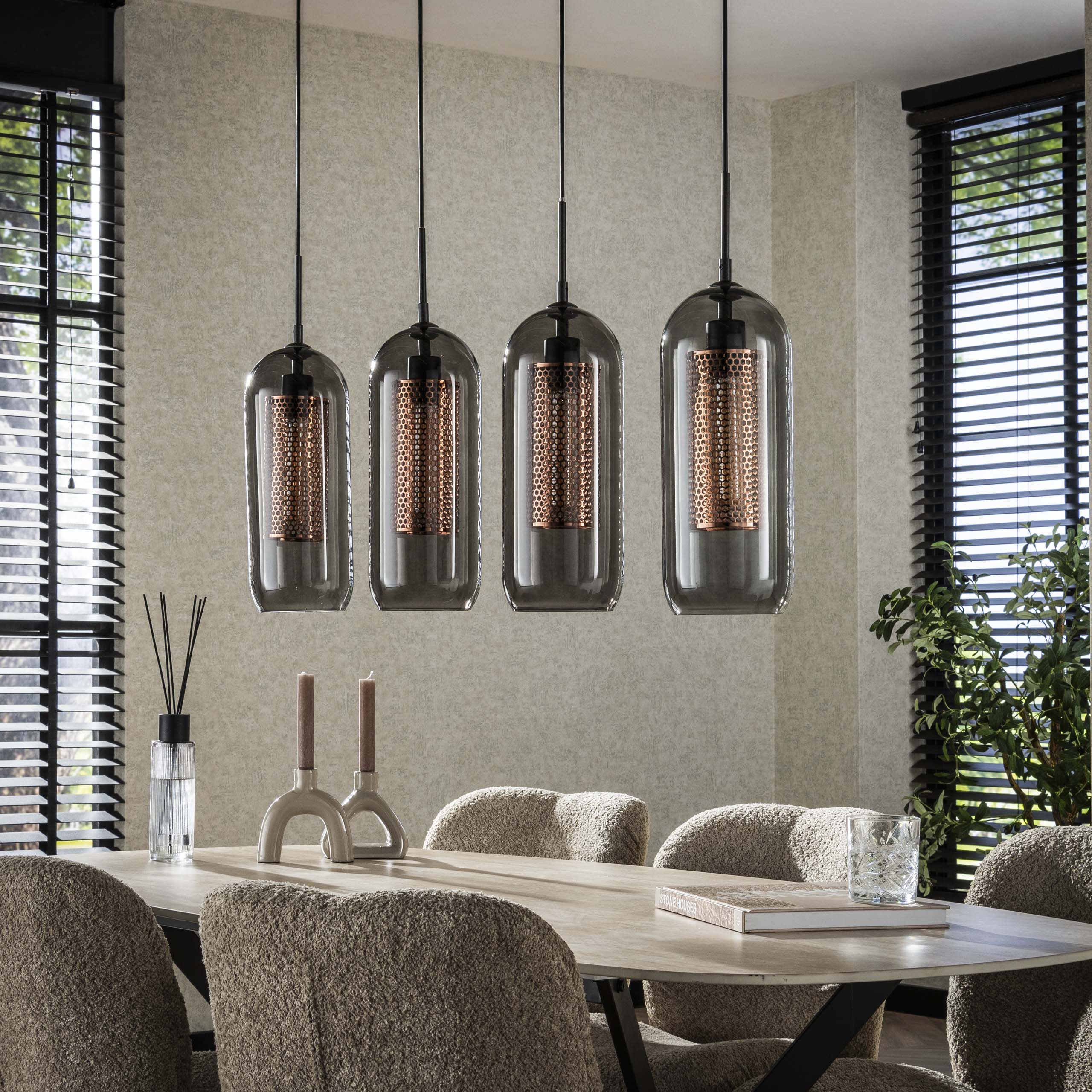 Hanglamp Smoke Mesh | 4-Lichts | Artic zwart