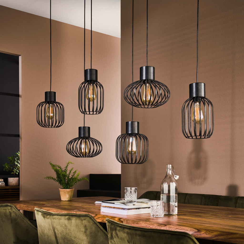 Hanglamp Mix Metal | 3+3-Lichts | Charcoal