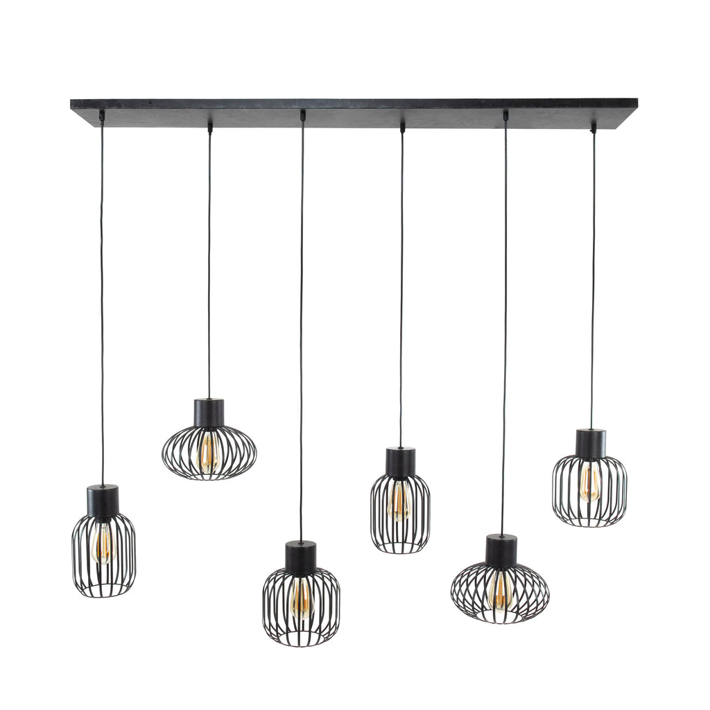 Hanglamp Mix Metal | 3+3-Lichts | Charcoal